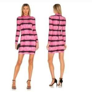 ALICE + OLIVIA Delora Tie Dye Mock Neck Mini Dress Size 4
